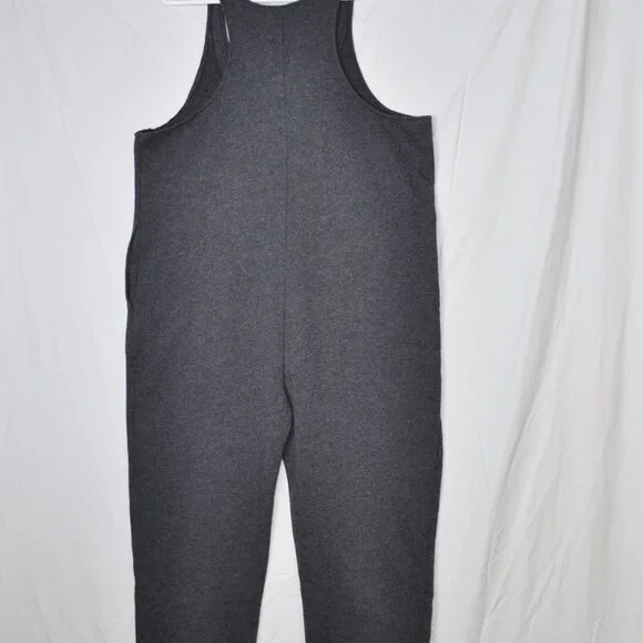 Colsie Jumper Women's Large Sleeveless V Neck w/ Capri Sweatpant Fleece Gray - Picture 4 of 6